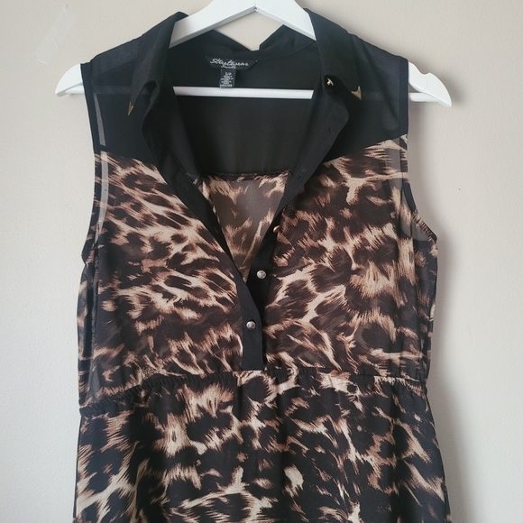 STREETWEAR Society Bittoned Leopard Dress Size Small - Picture 2 of 10
